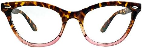 AStyles Vintage Inspired Half Tinted Frame Clear Lens Cat Eye Glasses