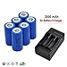 Lcyyo@ 6x 2000mah 3.7v Cr123a 16340 Li-ion Rechargeable Battery + Charger for Flashlight