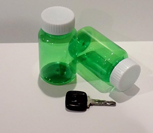Plastic Travel Screw-Top Wide Mouth Packer Bottles Container Jars CLEAR GREEN 5 Ounce Size Package of 12 Units