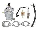 MOTOKU Carburetor Spark Plug Fuel Filter Carb Kit For Generac GP6500 GP6500E GP7500E GP5500 8125W Generator Watts Replaces 0J58620157 Also Fits Jingke Huayi Kinzo Ruixing Xieli