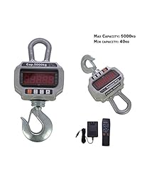 Pólux 5000 kg 11000 libras Balanza de grúa Digital Heavy Duty Industrial Hanging Escala, Plateado