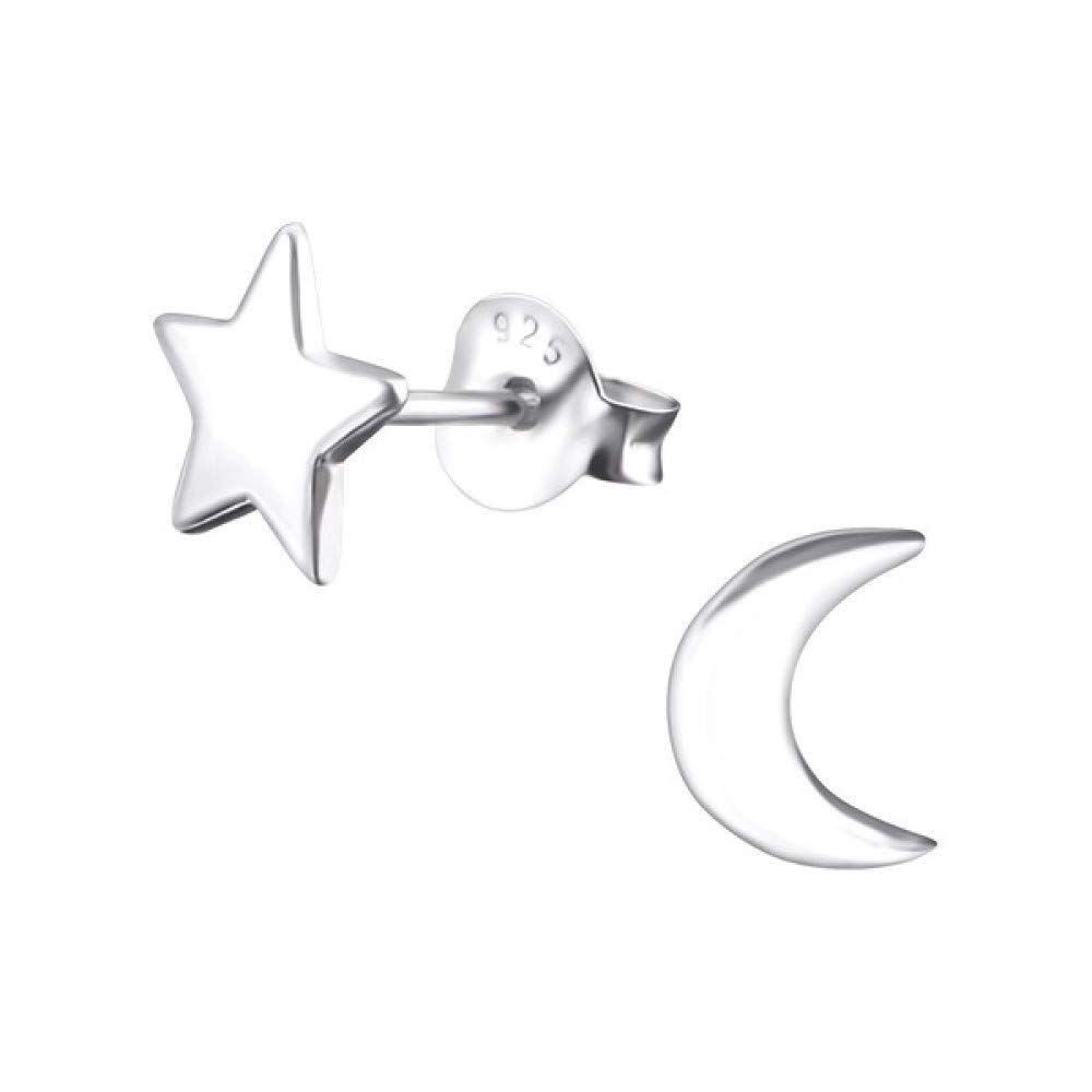 925 Sterling Silver Lightweight Hollow-Back Moon Stud Earrings for Women & Girls – Celestial Jewellery Gift Boxed