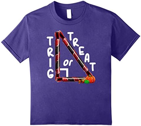 Kids Halloween Math Teacher Costume Trig Or Treat Funny T-Shirt 8 Purple