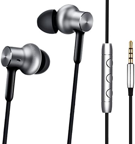 Charme 3.5mm In Ear Wired Earbuds, Hybrid Earphones Pro Stereo HiFi Noise Cancelling Headphone With Mic (Silver-Black2)