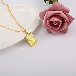 Glimmerst Initial Pendant Necklace Stainless Steel