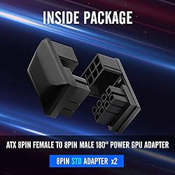 EZDIY-FAB GPU VGA PCIE 8 Pin U Turn 180 Degree