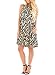 ZESICA Women's Summer Sleeveless Damask Print Pocket Loose T-shirt Dress, Khaki, Large