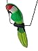 Hand Painted Wood Green Parrot Bird Hanging Statue 23 Inch