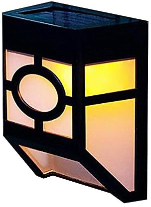 Brighome Solar Deck Lights Wall Mount Waterproof Light Sensor LED Garden Light Lamp (warm light)