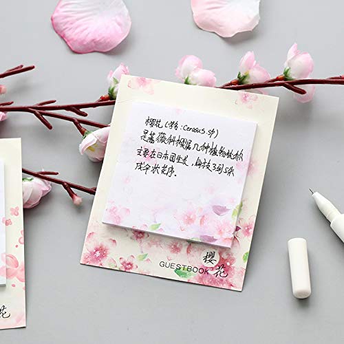 RIANCY Cute Oriental Cherry Sticky Notes, Memo Self-Stick Notes, Things to Do List Notepad, Schedule Marker, 30 Sheets per Pad (Sakura,Pack of 8) - Thumbnail 5