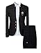 Cloudstyle Mens Plaid Slim Fit Checked Suits 2 Piece Vintage Jacket and Trousers