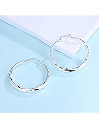 Kemstone Silver Gold Rose Gold Twisted Hoop Earrings Jewelry for Women