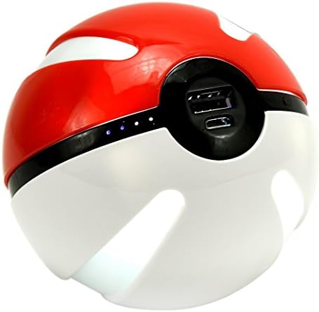 NEXGEN GADGETS JHJ-PLO-0909 Pokemon Go Inspired Portable Power Bank 10000 mAh Palm Sized Portable Charger (1st Generation, Premium LED Power Bank) Poke Ball Charger