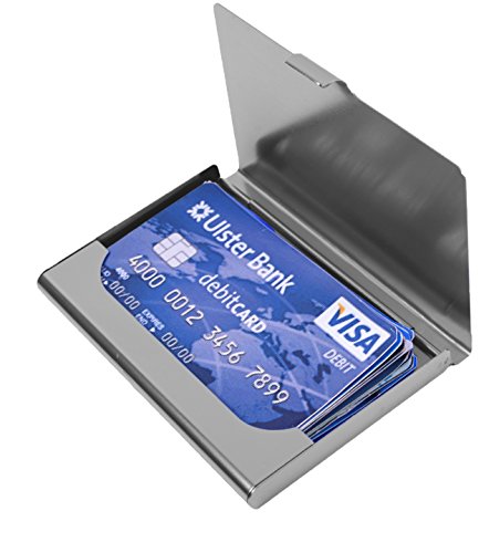 Outrip Business Card Holder Business Card Case Stainless Steel Card Holder Business Cards Organizer 3 Pack (Silver)