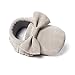 LIVEBOX Infant Baby Girls and Boys Premium Soft Sole Moccasins Tassels Prewalker Anti-Slip Toddler Shoes (S: 0~6 Months, Bow-Light Grey)