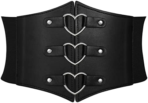 Urieo O-ring Black Corset Belt Leather Elastic Waist Cincher  display picture 1