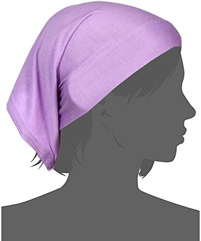 Women Hijab Cap Under Scarf Bone Bonnet Head Cover Up Lavender One Size