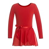 MAGIC TOWN Girls' Classic Long Sleeve Tutu Dress Leotard