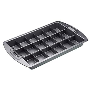 Chicago Metallic CMET26740 Professional Non-Stick Brownie Tin with Dividers and Loose Base, 23 x 33 cm (9" x 13"), Carbon Steel, Grey