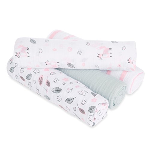 aden by aden + anais swaddles 4 pack, meadowfox