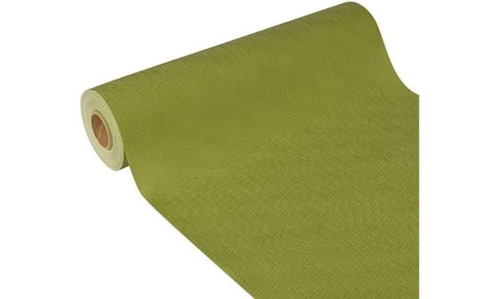 Papstar Soft Selection with 24 m x 40 cm, table runners, Fabric-Like Fleece Olive Green (Roll of # 85758
