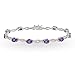 Sterling Silver Genuine, Created or Simulated Gemstone Oval-Cut Swirl Tennis Bracelet