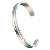 Joybeauty 6mm High Polished Stainless Steel Cuff Bracelet Bangles for Mens Womens Pack of 1 Pcs (Steel)