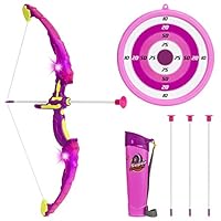 Nick88am BCP Kids 24in Light-Up Archery Toy Play Set w/ Bow, 3 Arrows, Quiver, Target