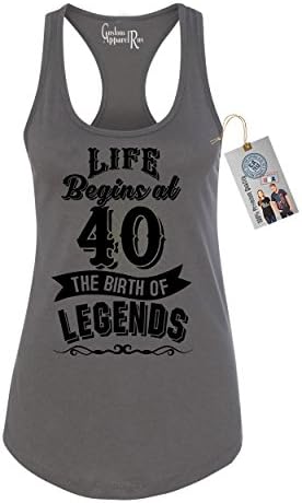 Custom Apparel R Us Life Begins at 40 Womens Racerback Tank