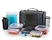 HomEquip Large Insulated Lunch Bag With 4 Food Containers, Medicine/Supplement Pill Case, Water Bottle and Ice Pack, Portion Control and Fitness Cooler for Office, School or Gym