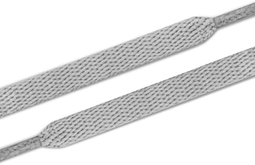 JumpHood brand The Best Flat shoelaces 5/16" Width Various Colors and Several Lengths For Sneakers and Shoes (Gray, 42" (107 cm))