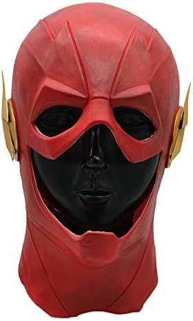QQWE Marvel Hero The Flash Cosplay Latex Mask Movie Cosplay Headgear Show Masquerade Theme Party Costume Prop,B-OneSize
