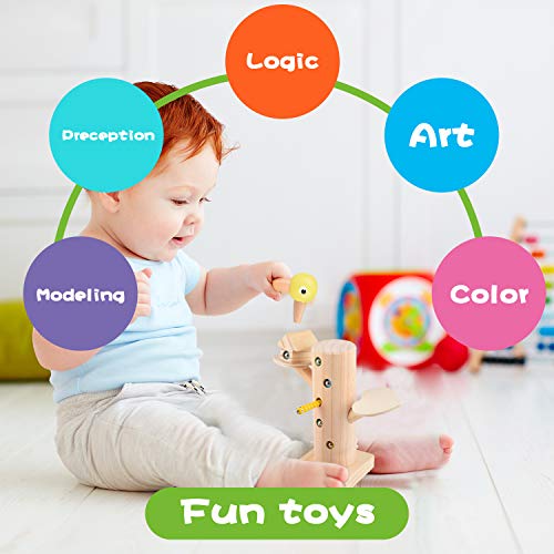 FORMIZON Montessori Spielzeug, Magnetischer Specht Raupen Fangen Spiel Magnetisches Kinderspiel, Lernspielzeug für… – Bild 7