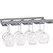 Rustic State Eze Wine Glass Rack Fits 6-12 Glasses Under Cabinet Hanging Stemware Storage Gray