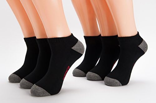 PERNICE Men’s No Show Ankle Socks 6 Pack, Athletic Low Cut Socks for or Outdoor, Running, Tennis, Basketball, Size10-13/Shoe Size 6-12 (No Show, Black)