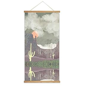 Wooden Framed Hanging Poster Nordic Style Nature Landscape Wall Picture Canvas Artwork for Home Decoration Ready to Hang - 18"x36"