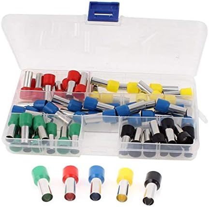RANIT 60 Pieces Wire Crimp Connector Cord End Terminal Insulated Ferrule 4 AWG Red Black Blue Yellow Green