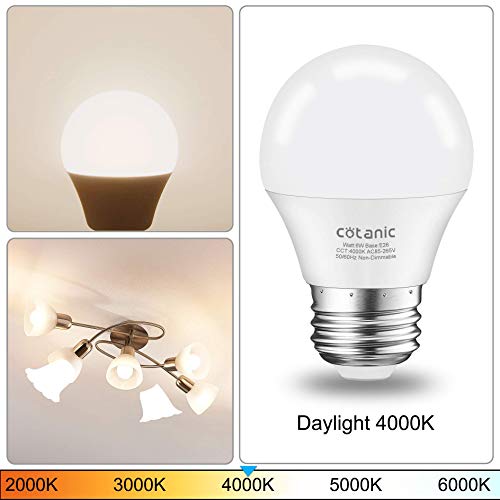 A15 LED Bulb,Cotanic Ceiling Fan Light Bulbs 6W (60W Equivalent),4000K
