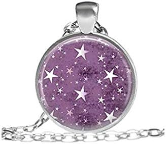 Twinkle Little Star Necklace, Purple Star Confetti Jewelry, Purple Lilac Jewelry, Kawaii Cute Star Necklace, Purple Star Jewelry Necklace