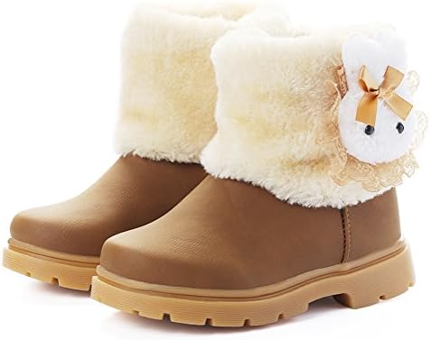 LUUB Adorable Bunny Kid Boots Warm For Children Girls Winter Snow Shoes Fashion (Toddler/Little Kids) DTX02,Yellow,27