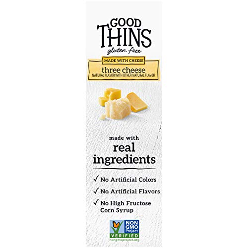 GOOD THINS THREE CHEESE RICE & CHEESE SNACKS GLUTEN FREE CRACKERS, 3.5 OZ