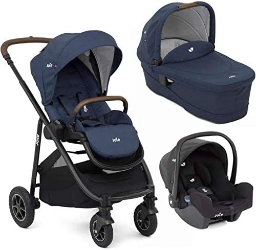 Joie Versatrax Pushchair, Carrycot Deep Sea with i-Snug Car Seat