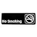 Winco Sign, 3-Inch by 9-Inch, No Smoking,Black, White,Medium
