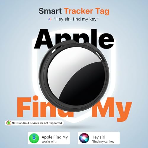 4 Pack Smart Tracker Tags Item Finder [Apple MFi Certified] Works with Apple Find My (iOS Only) Air Bluetooth Tag with Waterproof Replaceable Battery Worldwide Tracking for Key Wallet Bag Luggage Pets