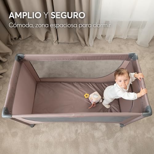 KikkaBoo Cuna de Viaje SO Gifted 2026, Cuna Bebe 120x60 cm hasta 15 kg, Parque Plegable con Bolsa de Transporte, Ligera y Compacta, Beige