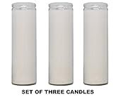 White Paraffin Wax Candles Clear Glass 5-7 Days Candles (Pack of 3)