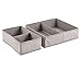 mDesign Fabric Drawer Organizer Bins, Kids/Baby Nursery Dresser, Closet, Shelf, Playroom Organization, Hold Clothes, Toys, Diapers, Bibs, Blankets, Lido Collection, Set of 2, 2 Pack, Linen/Tan
