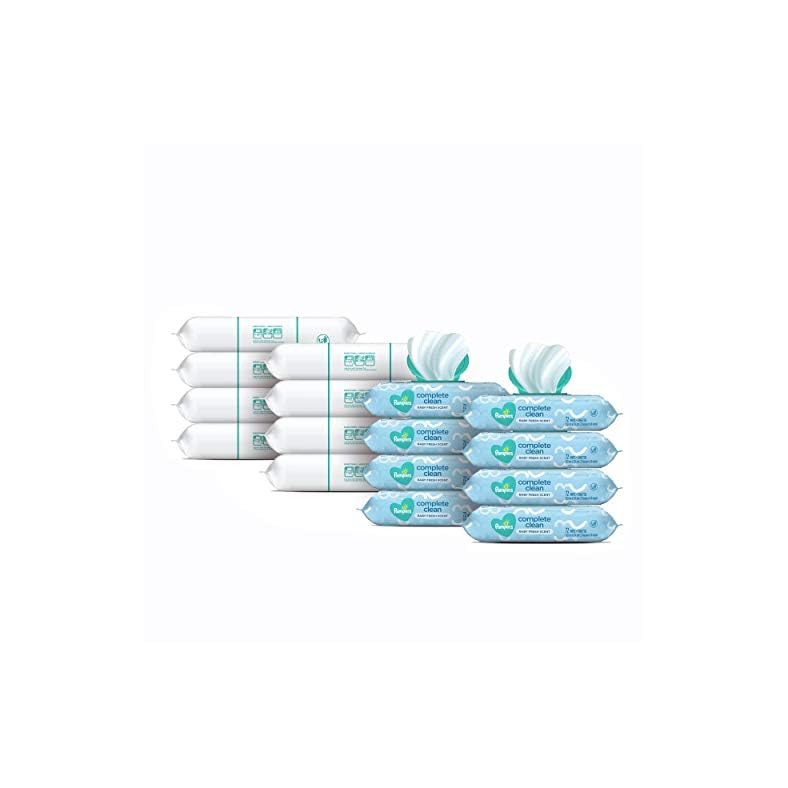 Baby Wipes, Pampers Baby Fresh Scented Baby Diaper Wipes, 8X Pop-Top Packs and 8 Refill Packs for Dispenser Tub, 1152…