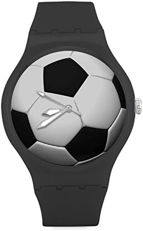 Christmas Gift Fashion Bracelet Watch Personalized Soccer Unisex Round Rubber Sport Watch,Watch Face Diameter: 1.58"