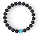 Benevolence LA Blue Water - Semi-Precious Natural Stones: Handmade 8mm Stretch Beads Beaded Matte Black